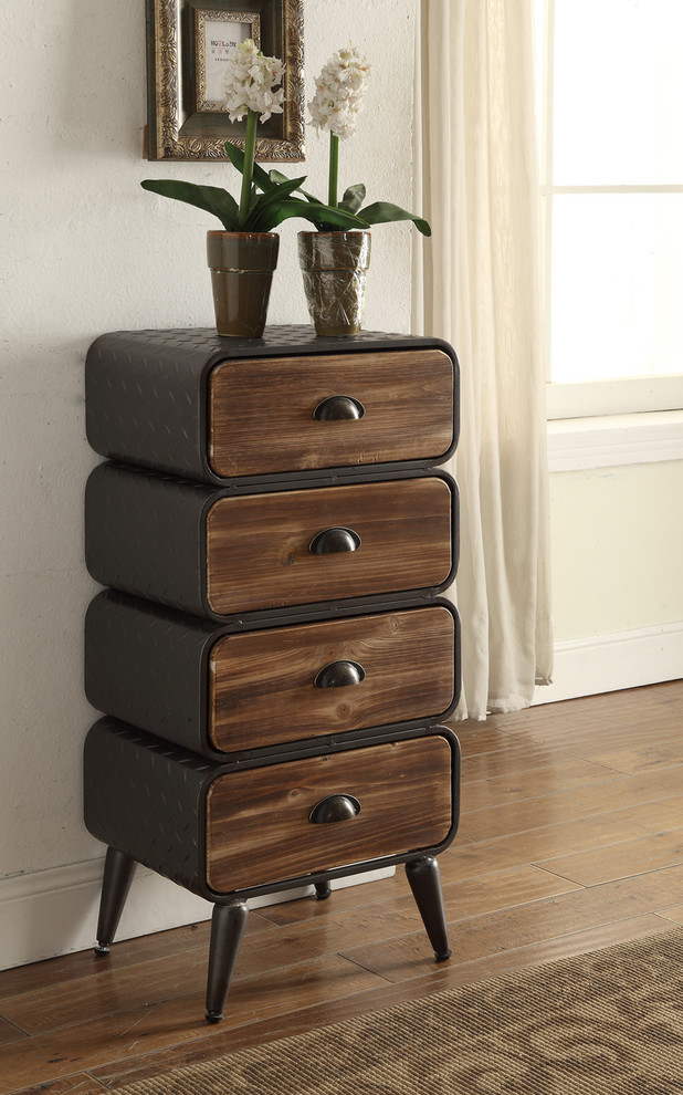 Urban Loft 4 Rounded Drawer Chest   Industrial   Dressers   by 4D Concepts  Houzz