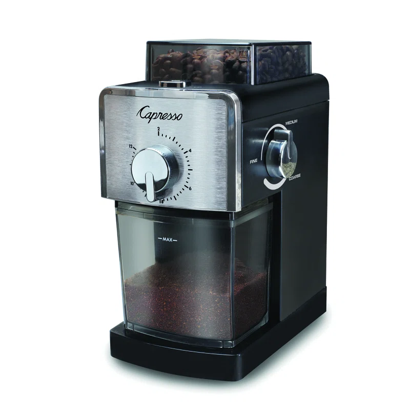 Capresso Burr Grinder， Black， 10Hx8Lx6W