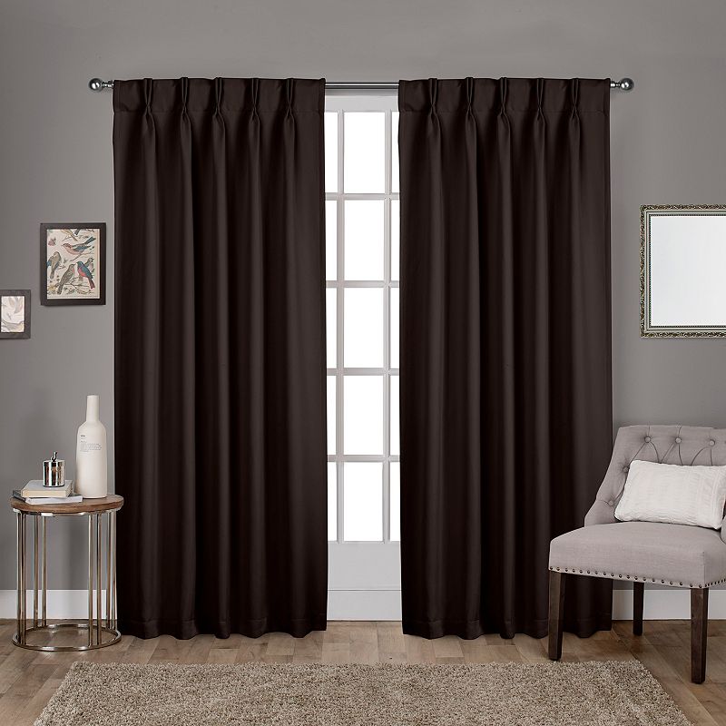 Exclusive Home 2-pack Sateen Twill Woven Blackout Pinch Pleat Window Curtains