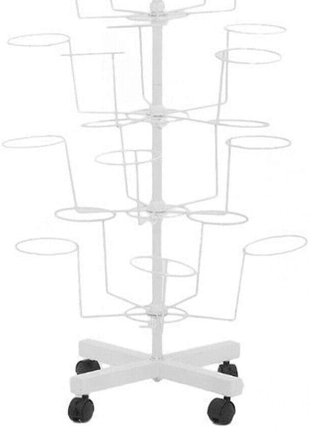 Wuzstar 7 Tier Rotating Hanger Rack Freestanding Hat Cap Display Adjustable Stand with 35 Hook，Wihte