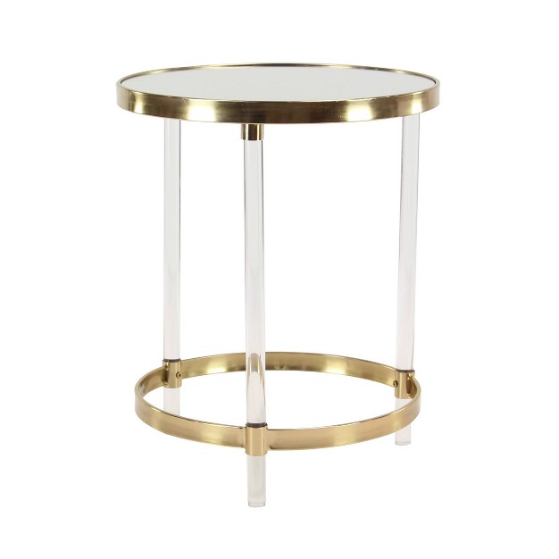 Contemporary Acrylic Accent Table Gold Olivia amp May