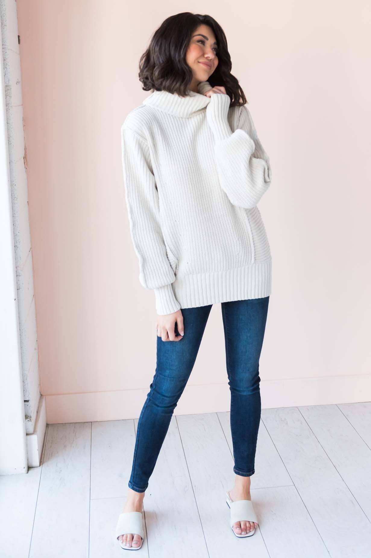 Taste of Fall Chunky Turtleneck modest Sweater