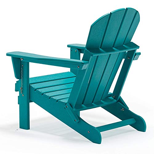 WestinTrends Outdoor Adirondack Chair, Plastic Fire Pit Chair, Weather Resistant Folding Patio Lawn Chair for Outside Deck Garden Backyard Balcony, Turquoise