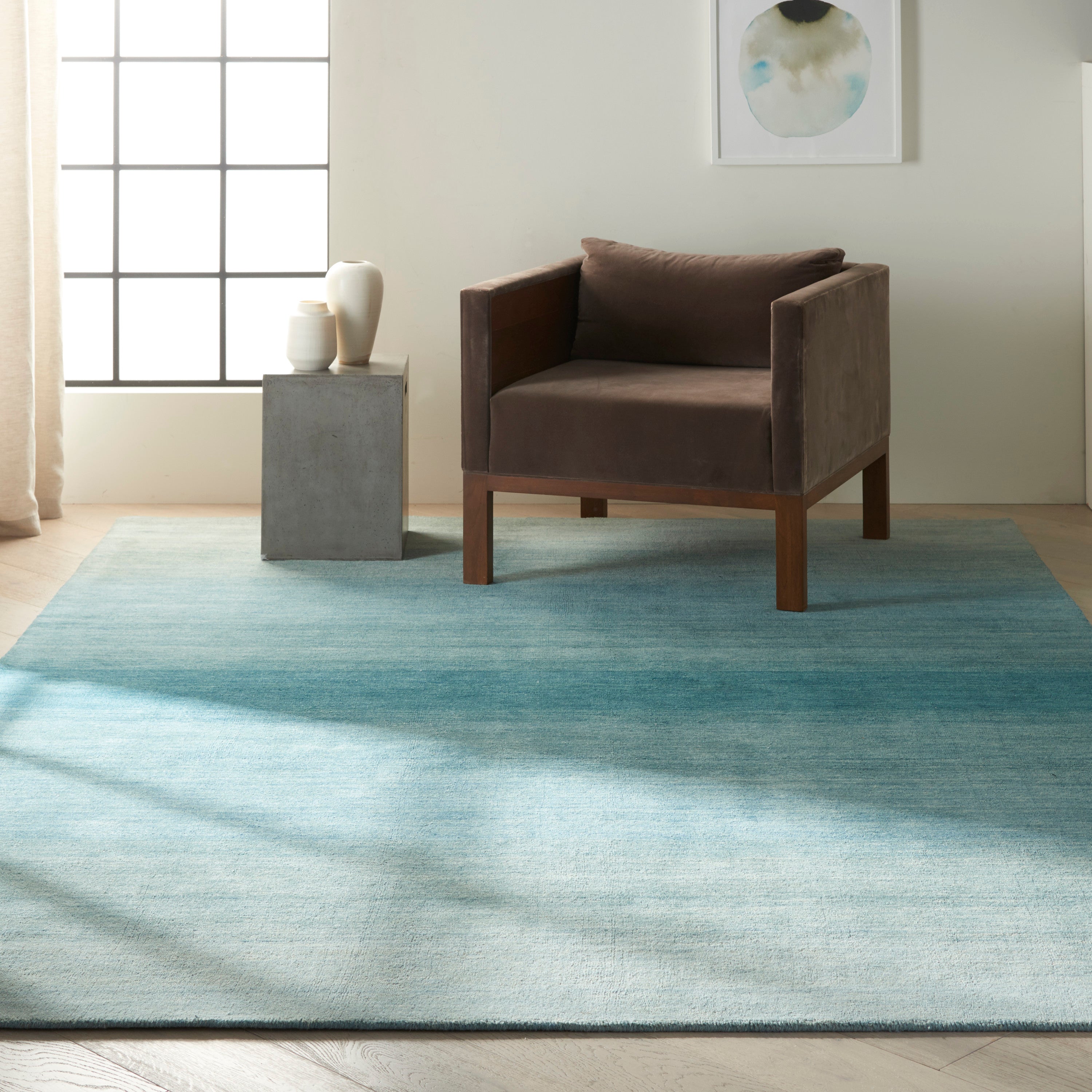 Linear Glow Aqua Rug