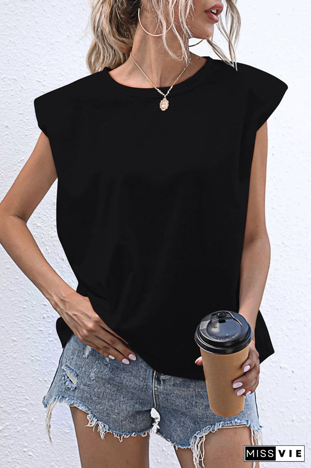 Casual Solid Split Joint O Neck T-Shirts(10 Colors)