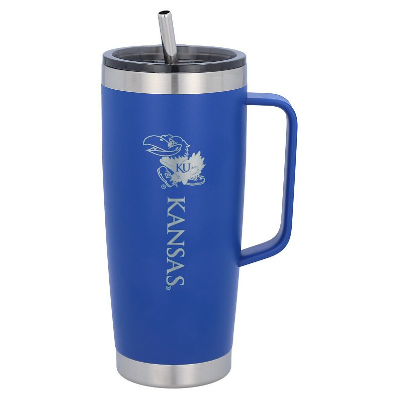 The Memory Company Kansas Jayhawks 26oz. Team Color Roadie Tumbler with Handle