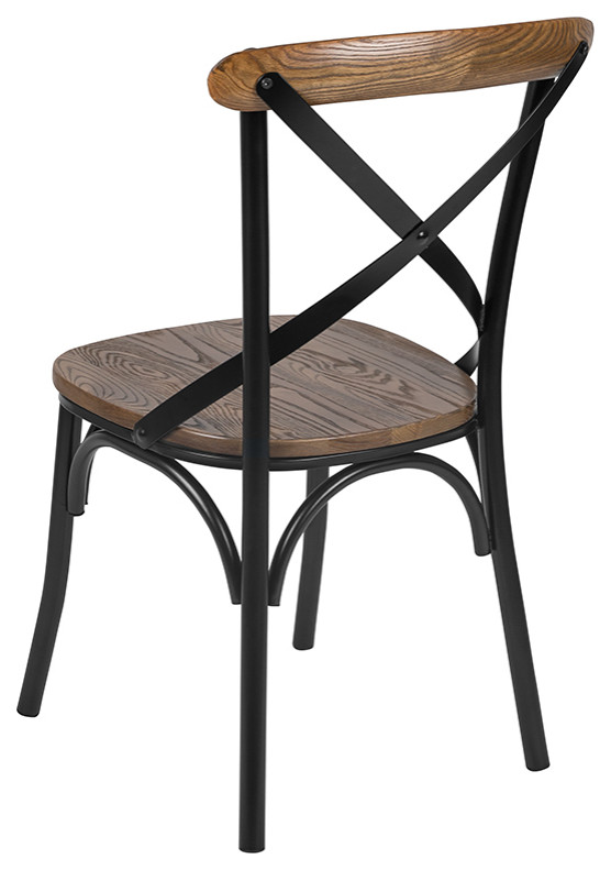 Black X Back Dining Chair   Industrial   Dining Chairs   by Homesquare  Houzz