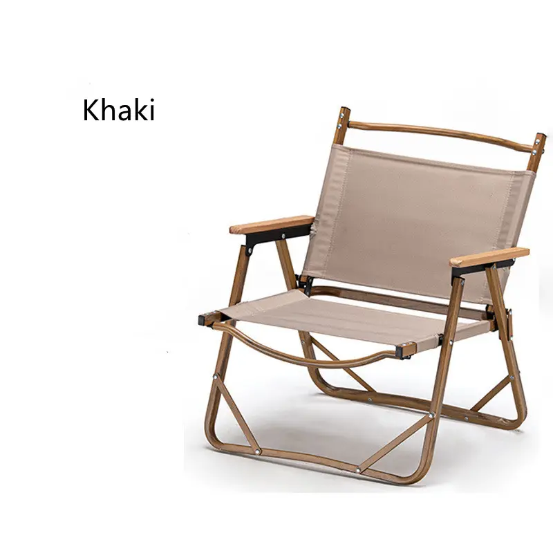 Aluminum Wood Grain Chair Portable Camping Outdoor Folding Chair Low Chair Kermit Fishing Rest Stool camping   hiking