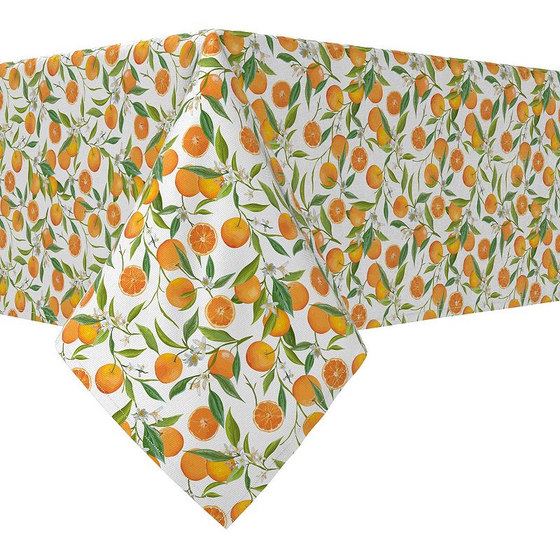 Rectangular Tablecloth， 100% Cotton， 52x104， Orange Tree