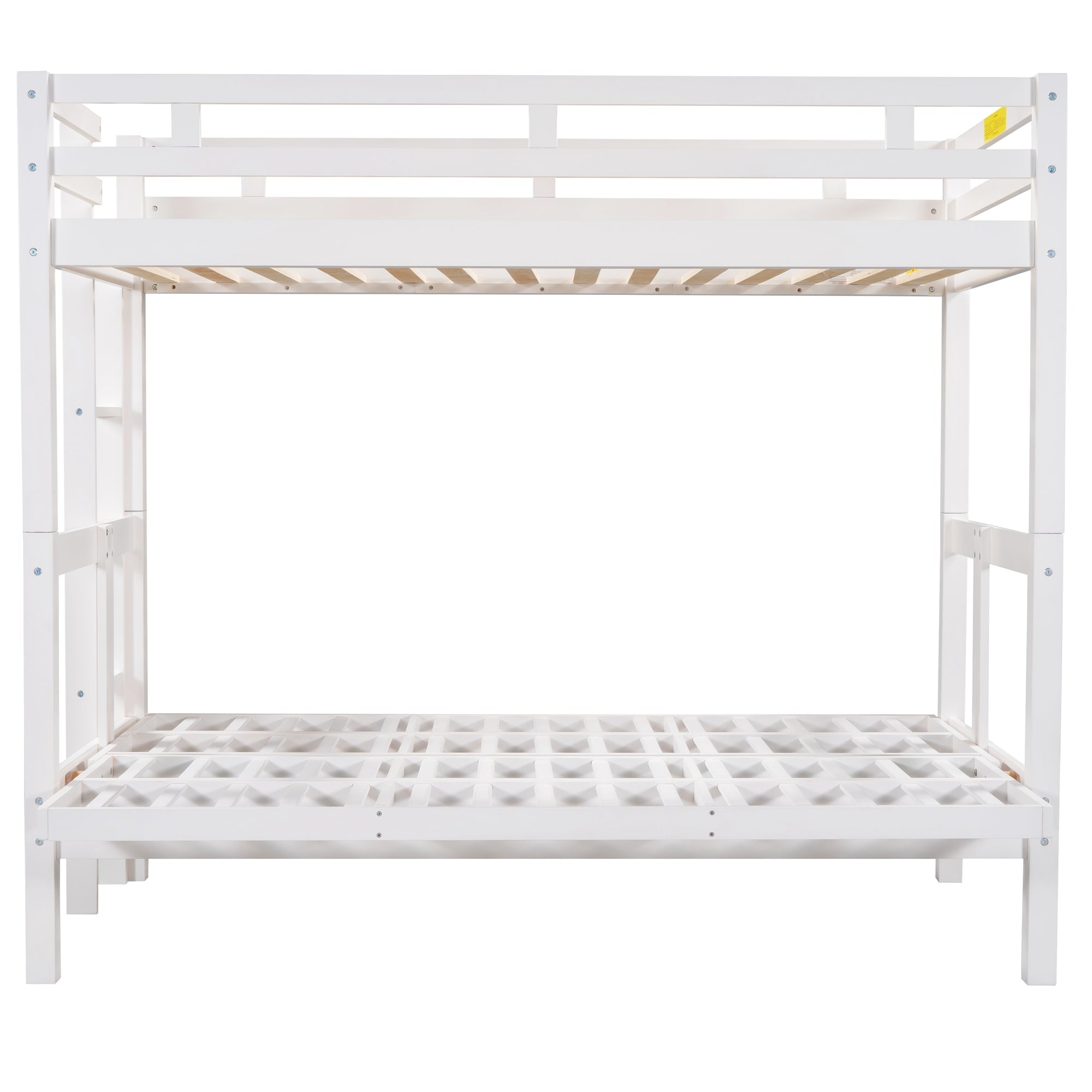 Bellemave Twin Over Full/Futon Bunk Beds, Wood Bunk Bed Frame can be Converted into Couch, 2 in 1 Detachable Bunk Bed for Kids Teens Adults (White)