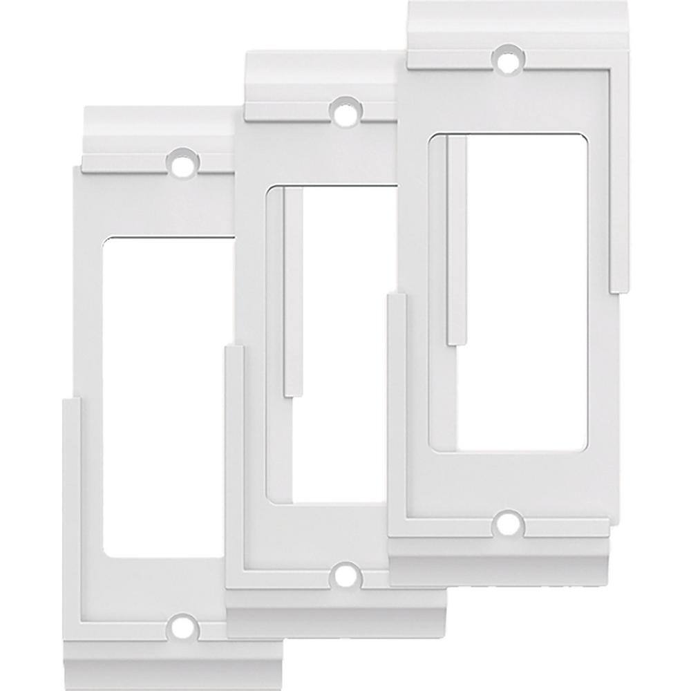 Hampton Bay Derby Pure White 1-Gang Custom Single DecoratorRocker Wall Plate (3-Pack) W45983C-PW-K3