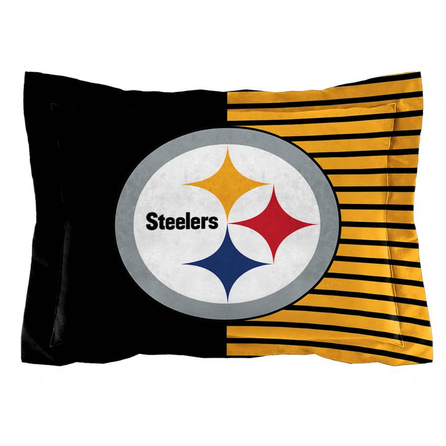 NFL Pittsburgh Steelers Comforter Set， Twin， Draft Design， Team Colors， 100% Polyester， 2 Piece Set