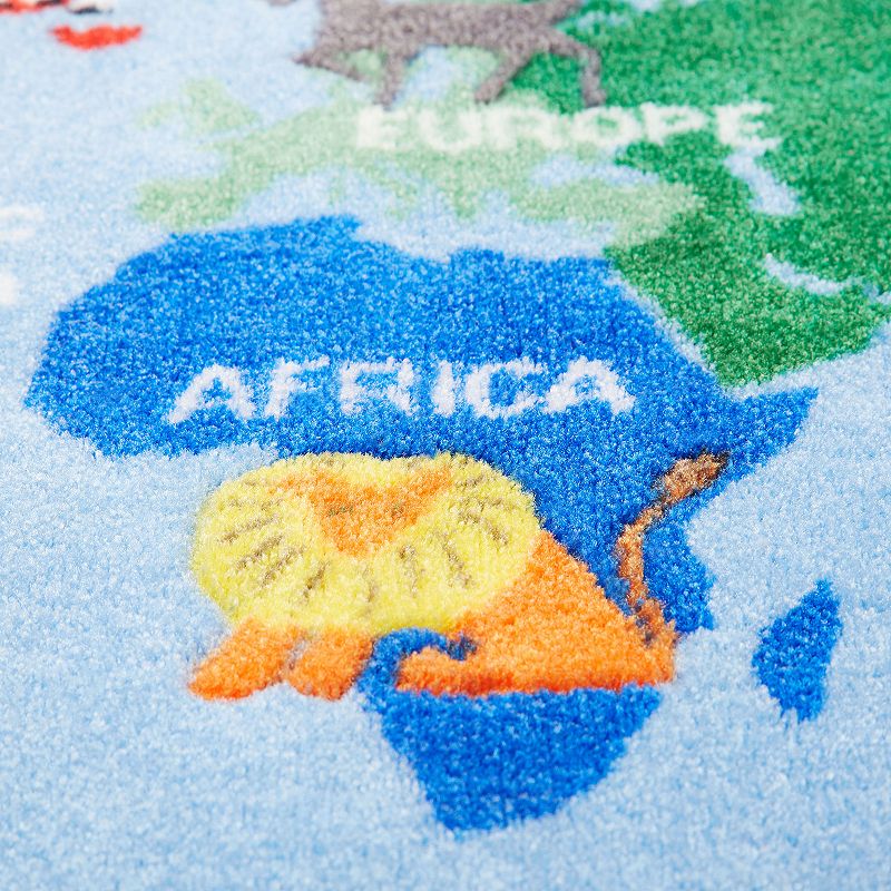 Eric Carle Elementary World Map Kids Area Rug