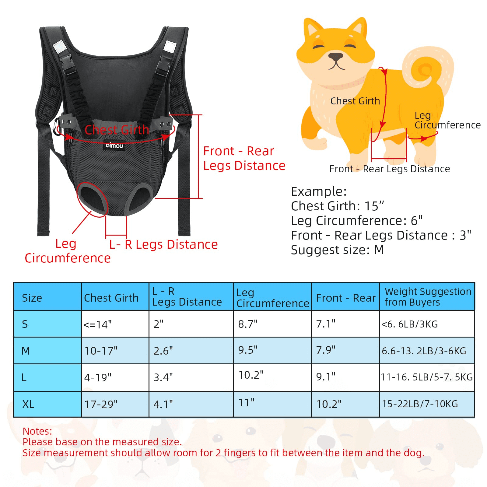 Aimou Pet Front Carrier Backpack Hands-Free Legs Out Adjustable Mesh Waterproof Carrier Bag Traveling Hiking Camping for Small Medium Dogs Cats Puppies， Gray S