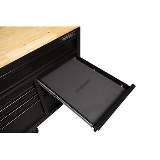  Husky 56 in. W x 24.5 in. D Heavy Duty 9-Drawer Mobile Workbench Tool Chest with Solid Hardwood Work Top in Matte Black HOTC5609BB1M