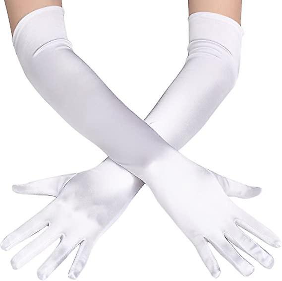 Women's Evening Glove Long Satin Glove Satin Wedding Glove Dress Accessory Year 1920 Classic Style f