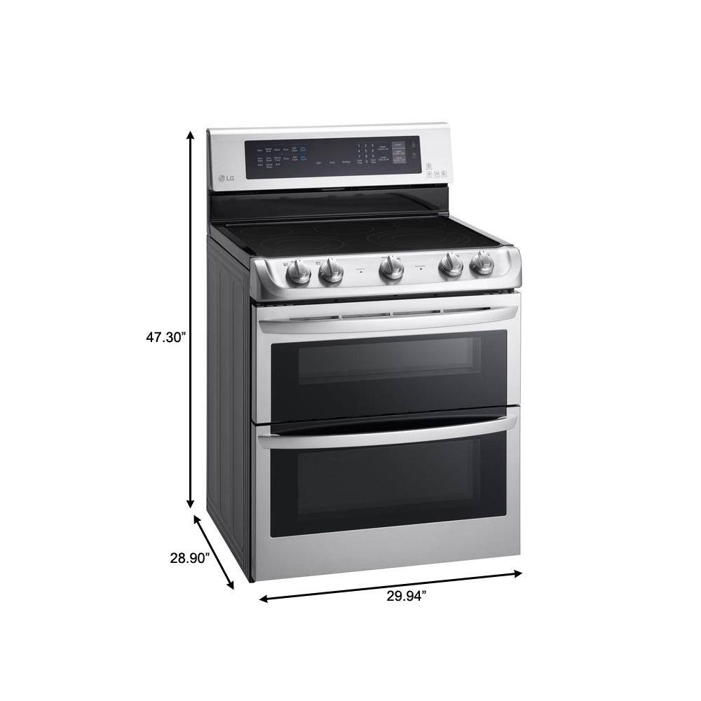 LG 7.3 cu. ft. Double Oven Electric Range with ProBake Convection Self Clean and EasyClean in Stainless Steel LDE4413ST