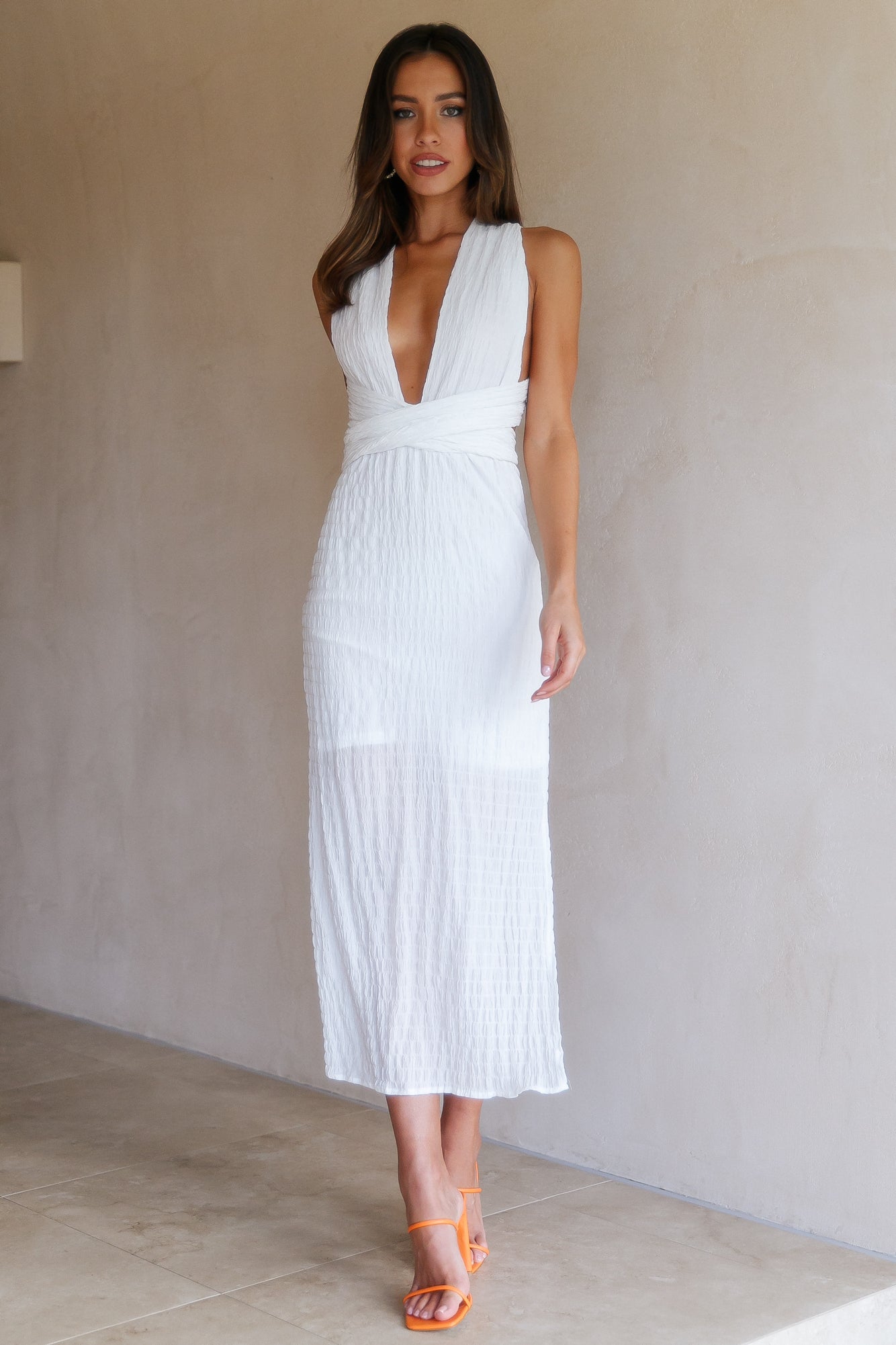 Not Shy Babe Maxi Dress White