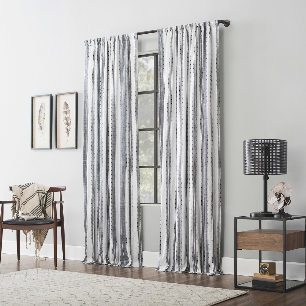 Archaeo Slub Texture Stripe Cotton Curtain  Single Panel