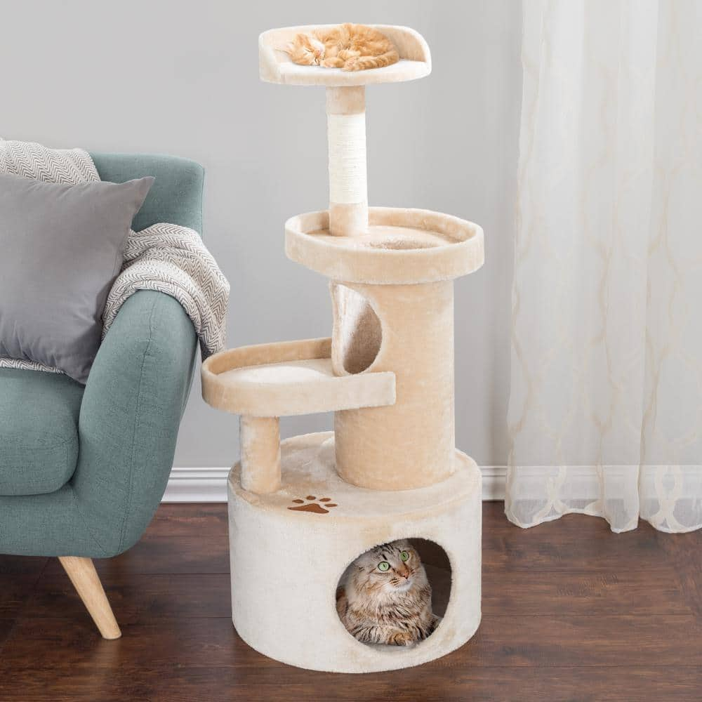 Pet Trex Cat Tree Condo with Tunnel 4 tier 530243LKL