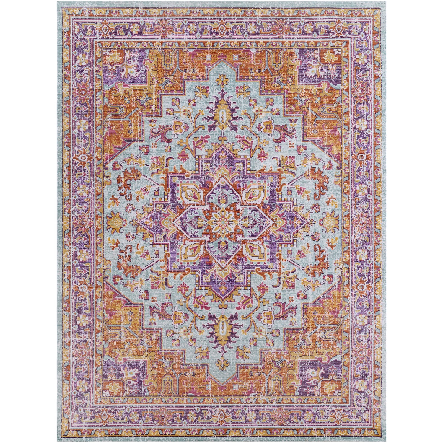 Antioch Rug in Lavender & Dark Purple