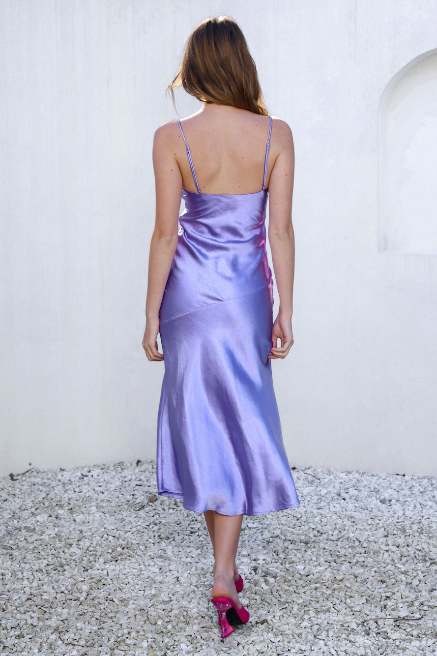 Lychee Martini Midi Dress Lilac