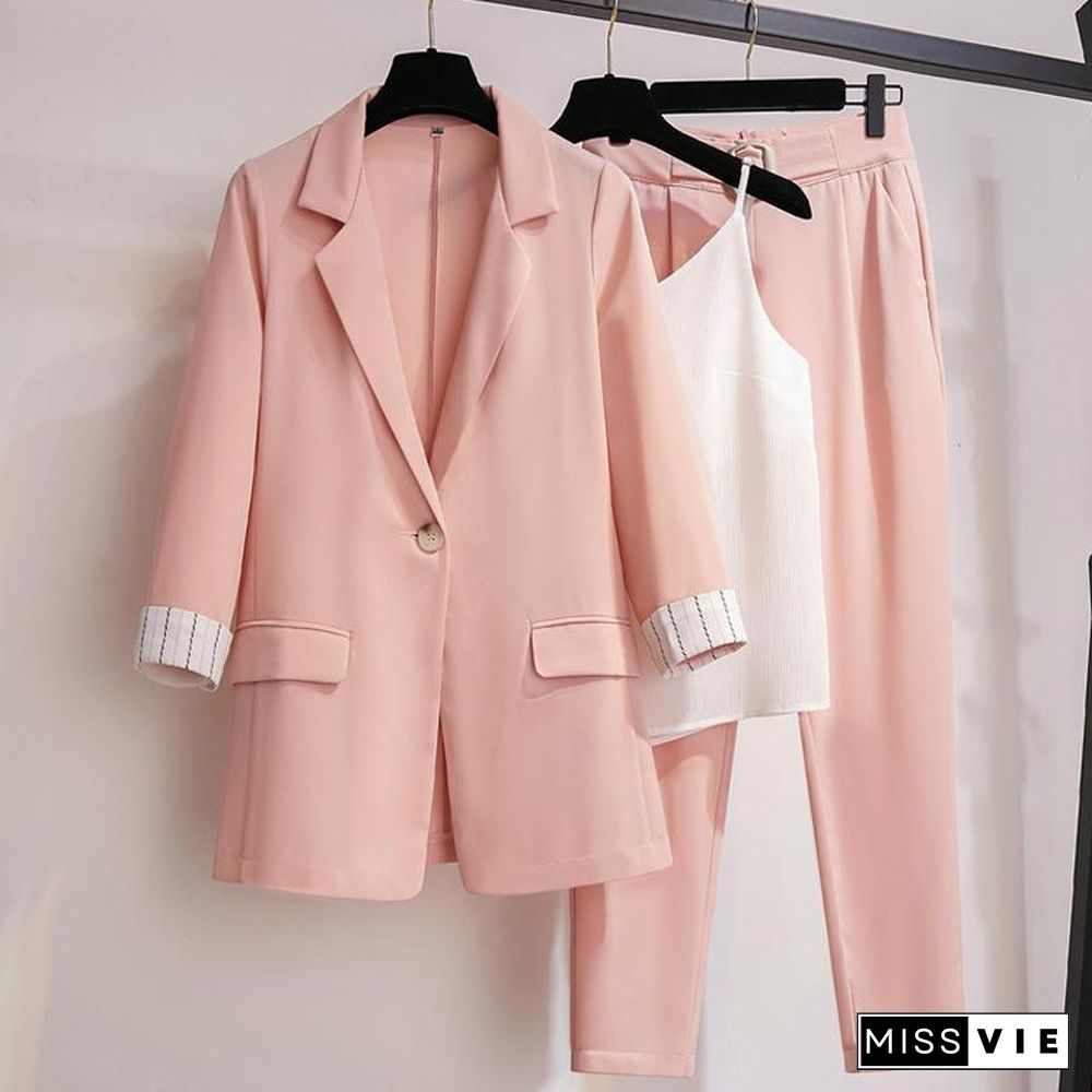 Fashion Lapel Blazer Two-Piece Set P11582