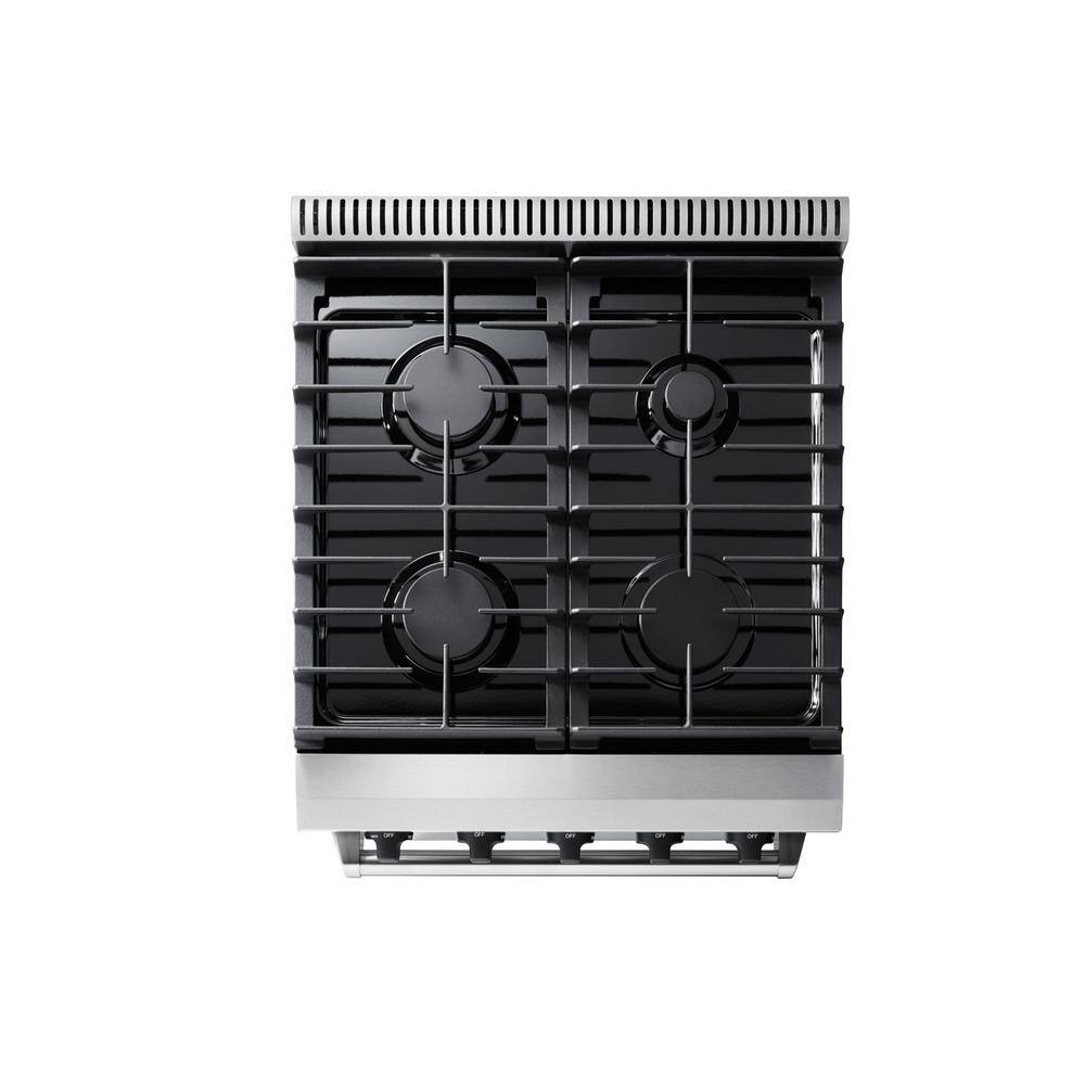 Thor Kitchen 24 in. 3.7 cu. ft. LP Gas Range with Convection in Stainless Steel LRG2401ULP