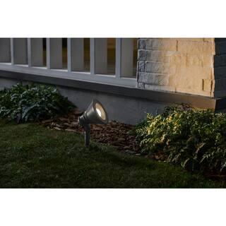 Hampton Bay Cann River Low Voltage Silver Low Voltage Hardwired Landscape Flood Light with Integrated LED and Adjustable Lamp Head HSP5101LX-02ZC