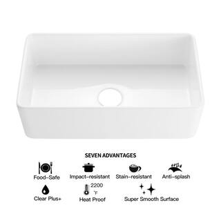 36 in. Farmhouse Apron Single Bowl White Fireclay Workstation Kitchen Sink with Bottom Grid W1432lyp62849