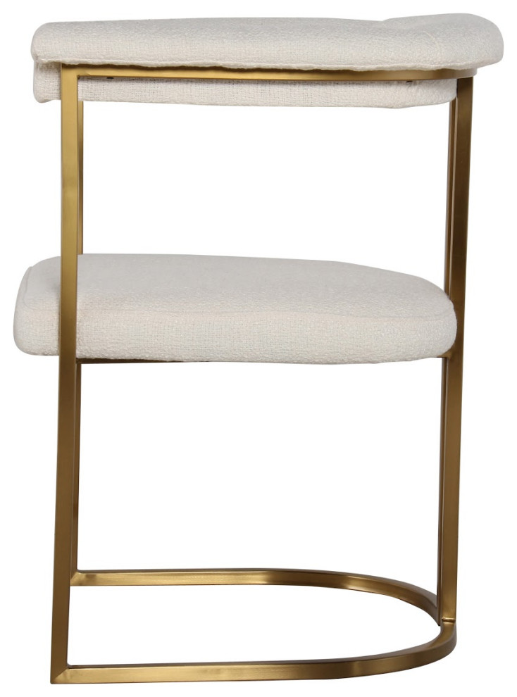 White Upholstered Armchair in Metallic Frame  Andrew Martin Martha   Contemporary   Dining Chairs   by Oroa   Distinctive Furniture  Houzz