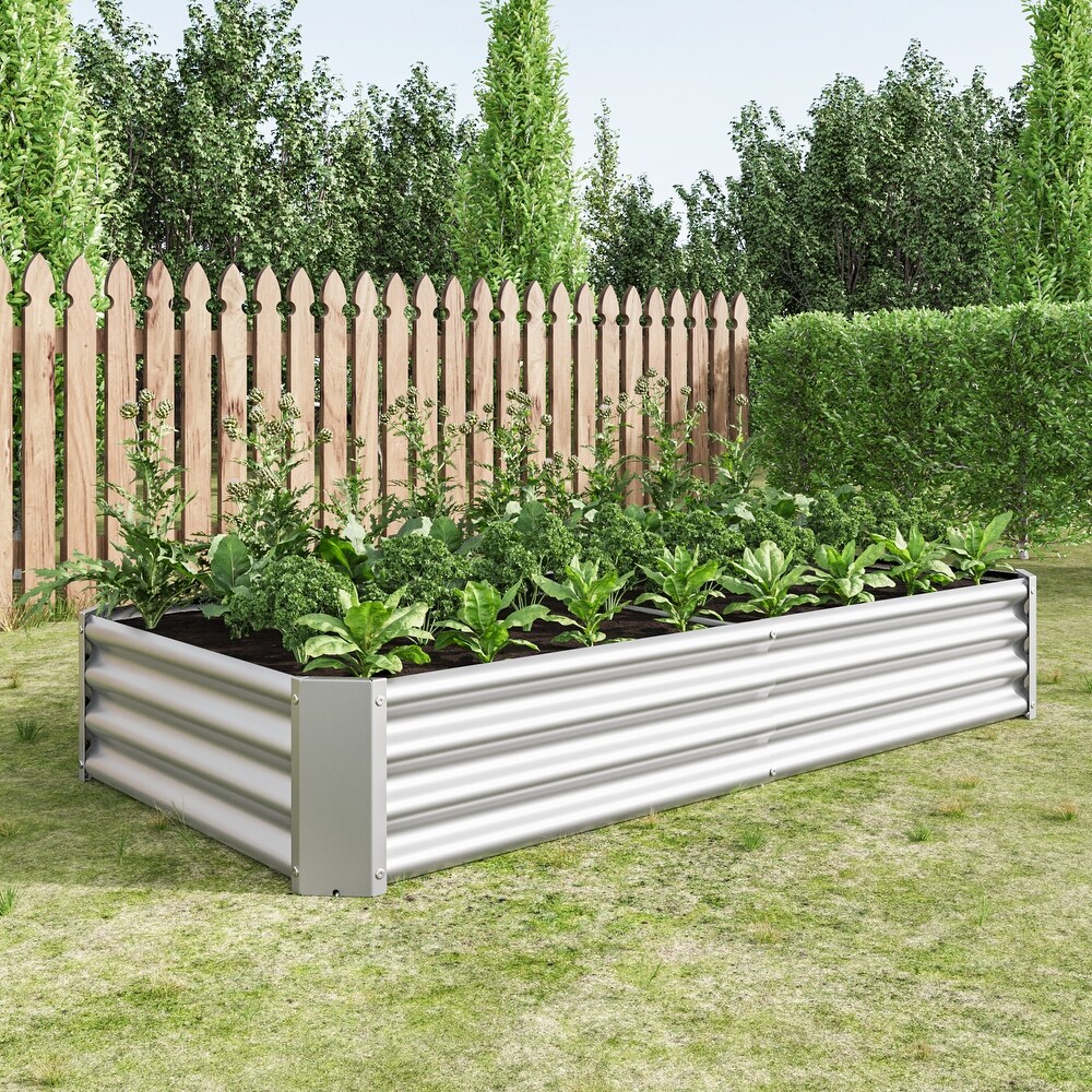 Metal Raised Rectangle Planter Beds for Plants  Metal Oval Raised Garden Bed Planter