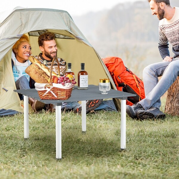 Gymax Folding Outdoor Camping Table w/ Carry Bag for Beach Picnic BBQ