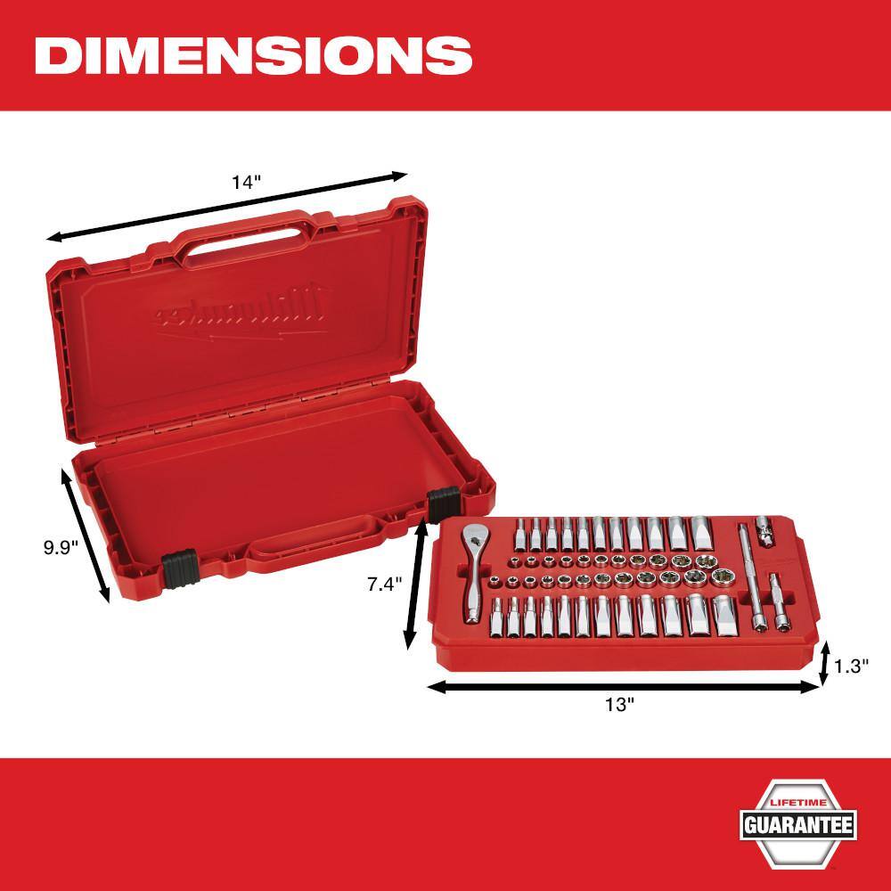 MW 14 in. and 38 in. and 12 in. Drive SAEMetric Ratchet and Socket Mechanics Tool Set (153-Piece) 48-22-9008-48-22-9010-48-22-9004