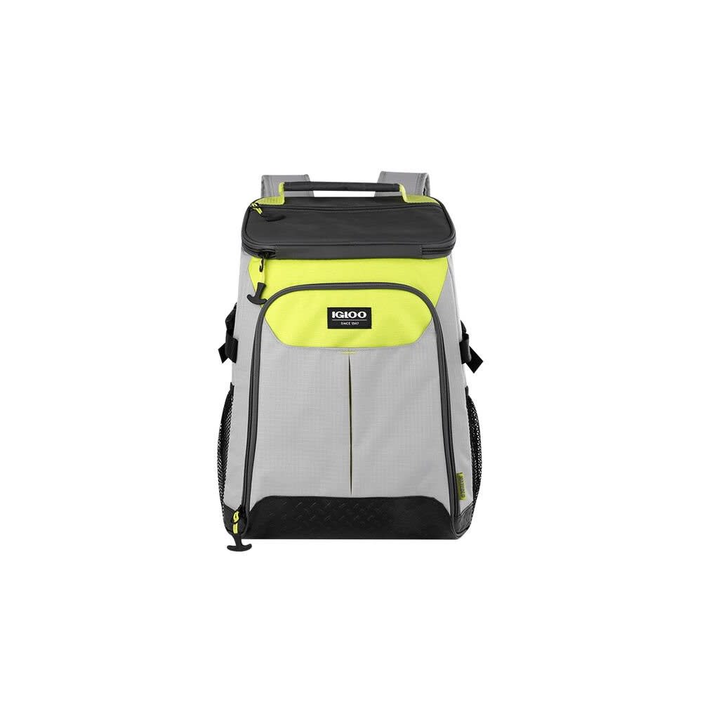 Igloo Backpack Trek Cooler  Top Grip 28 Can Ash Gray/Acid Green ;