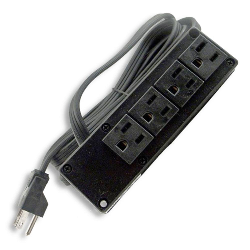 10 ft. 163 Black Power Supply Cord Surface Mount 4-Outlet 76.PH4401.08