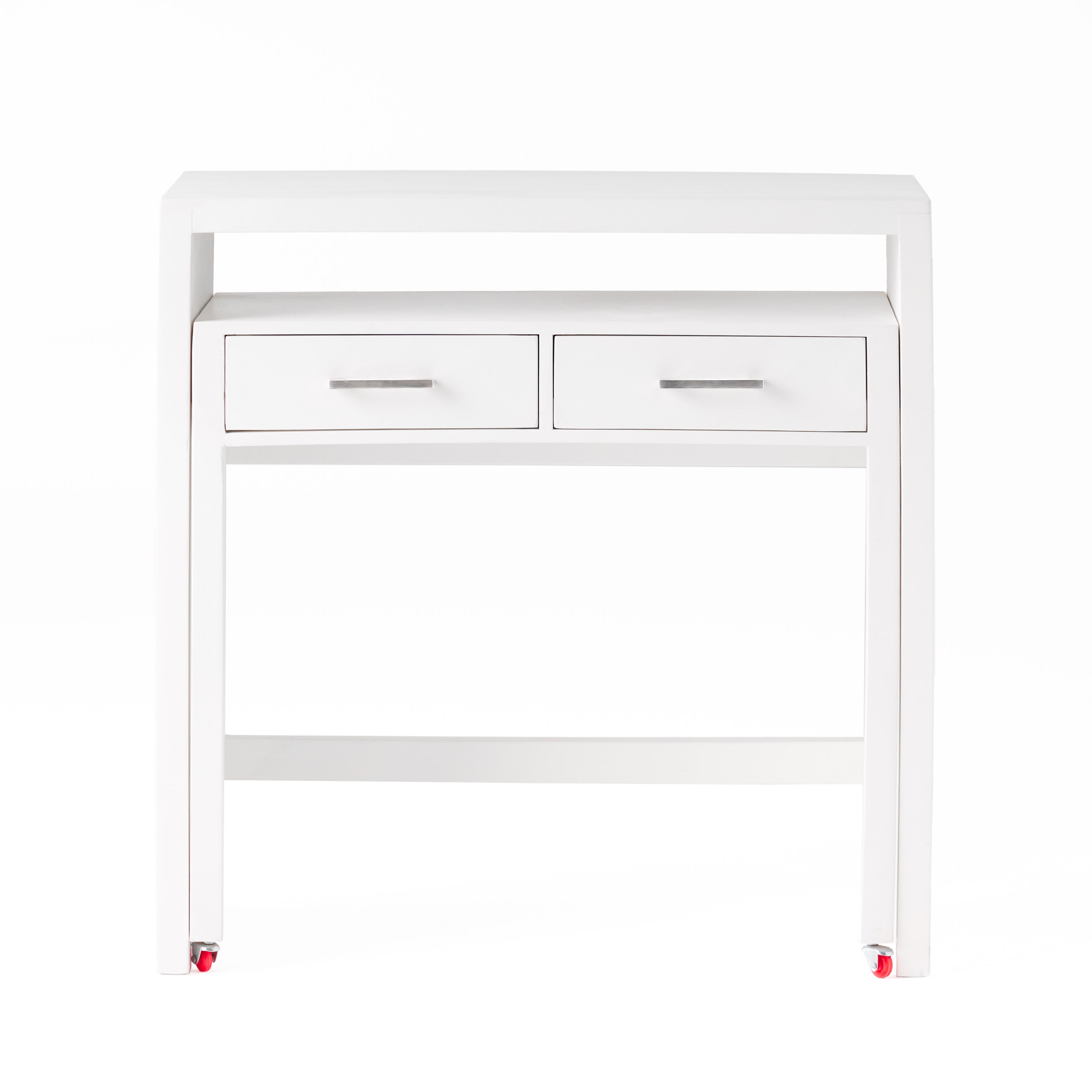 Axelle Contemporary Mango Wood Secretary Desk with Storage, White