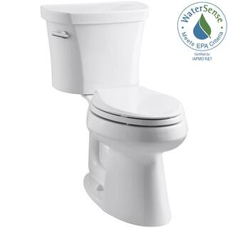 KOHLER Highline 14 in. Rough-In 2-Piece 1.28 GPF Single Flush Elongated Toilet in White Seat Not Included K-3949-0