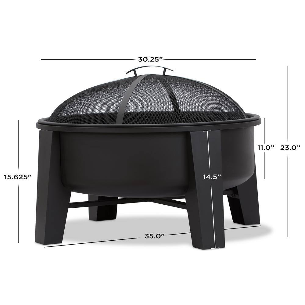 Forsyth 35 in. Outdoor Iron Wood-Burning Fire Pit 360-BK