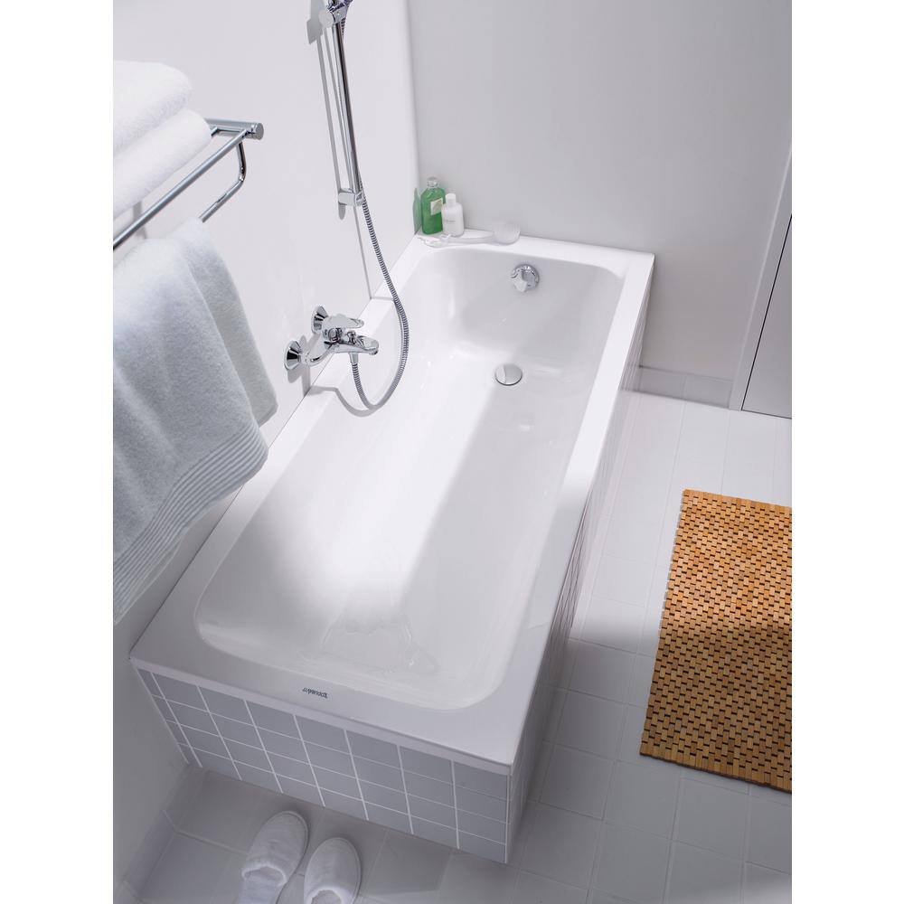 Duravit D-Code 66.88 in. Acrylic Rectangular Drop-in Bathtub in White 700100000000090