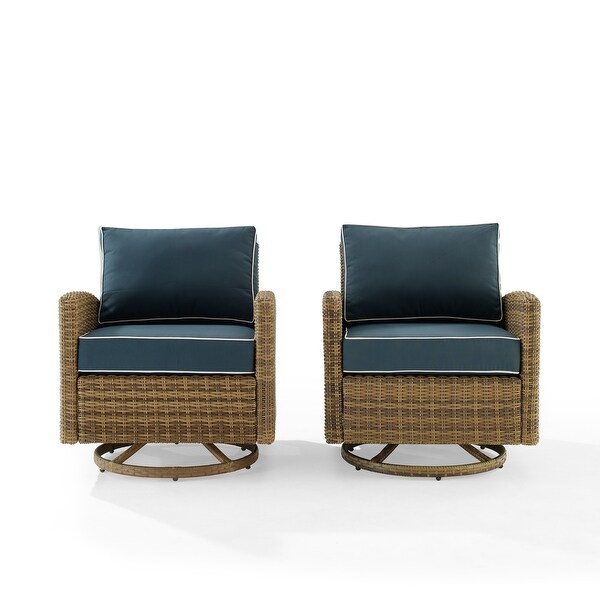 Crosley Bradenton 2Pc Outdoor Wicker Swivel Rocker Chair Set