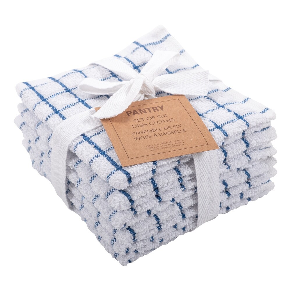 Checkered Terry Dish Cloths  Set of 6