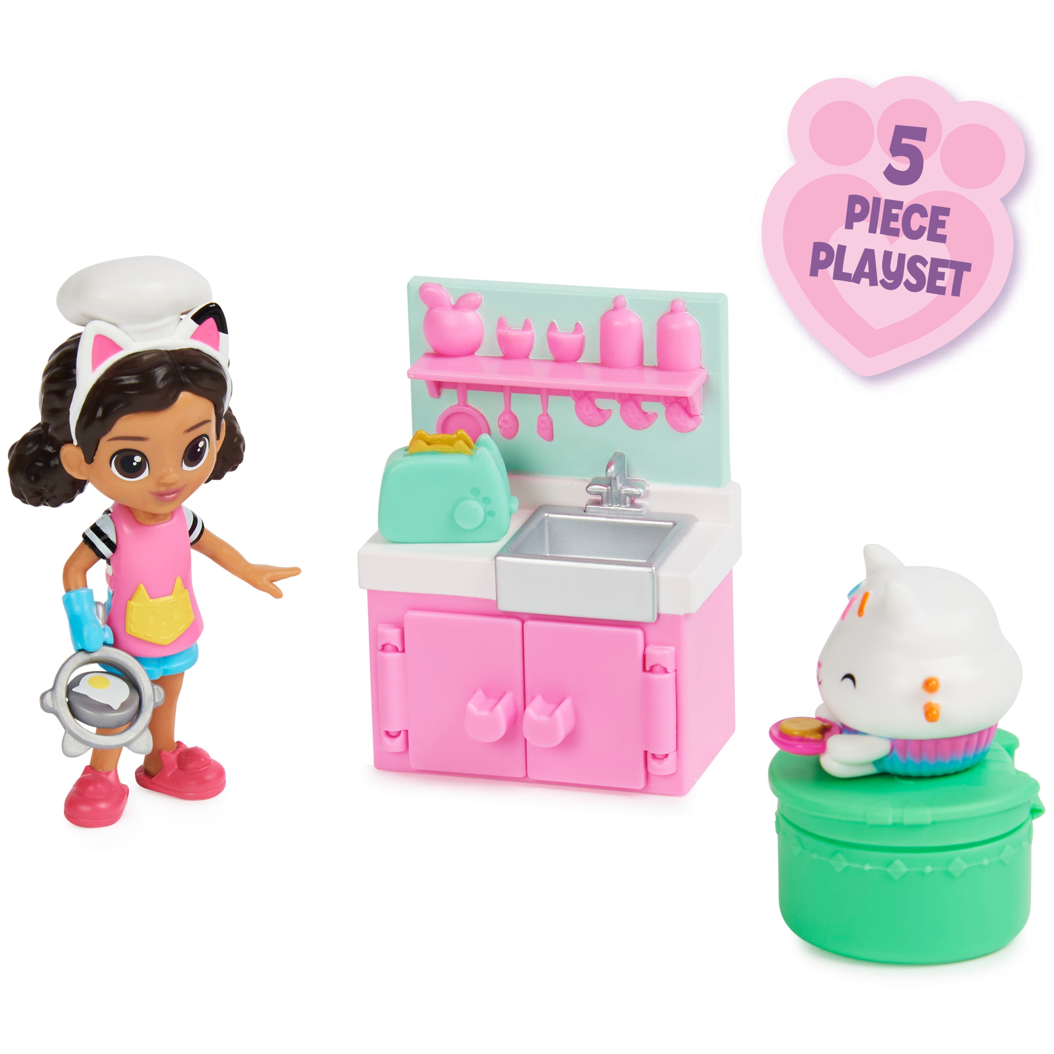 Gabby’s Dollhouse， Lunch and Munch Kitchen Set with 2 Figures