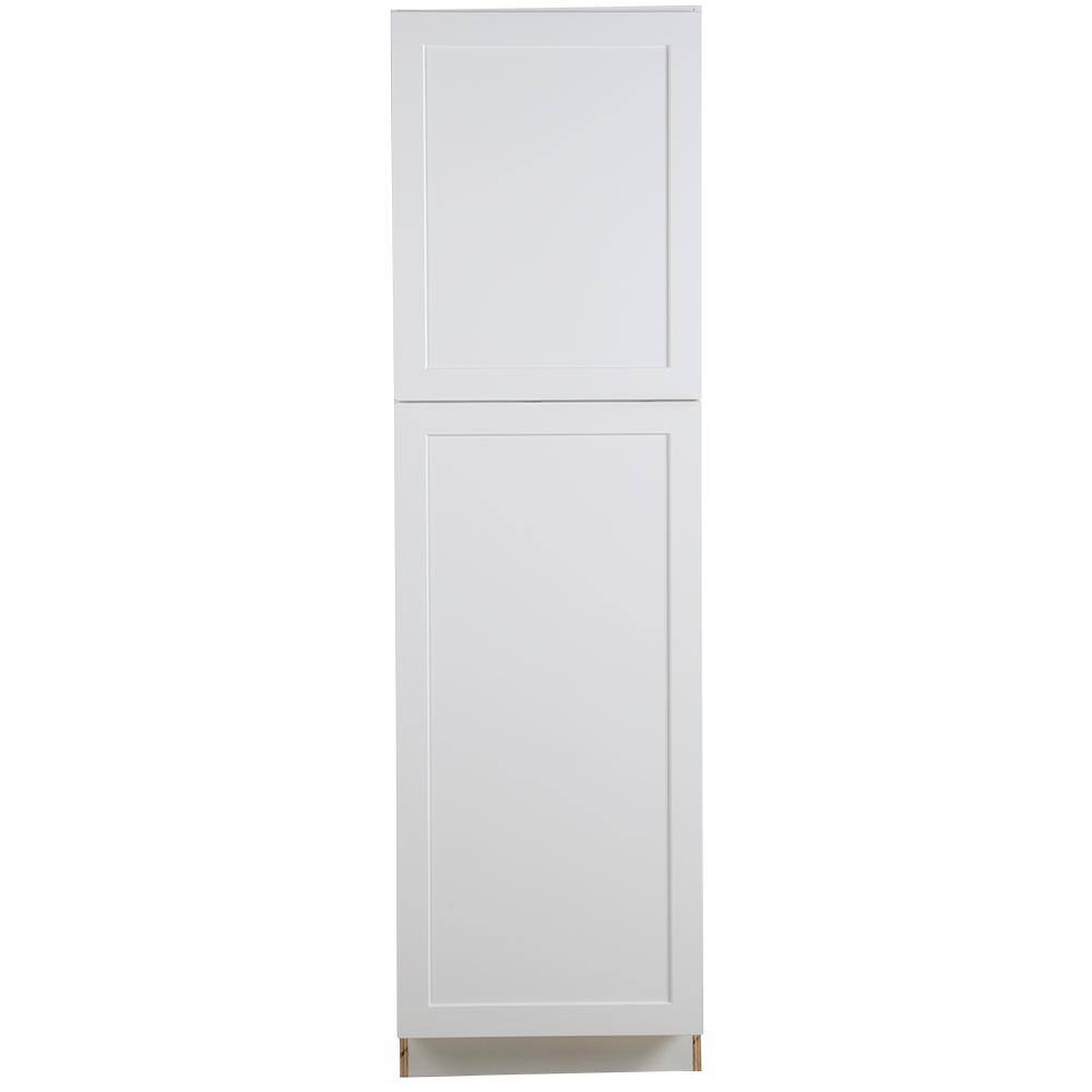 Hampton Bay Cambridge White Shaker Assembled Pantry Cabinet with Adjustable Shelves  Soft Close Doors (24 in. W x 24.5 in. D) CM2484P-WH