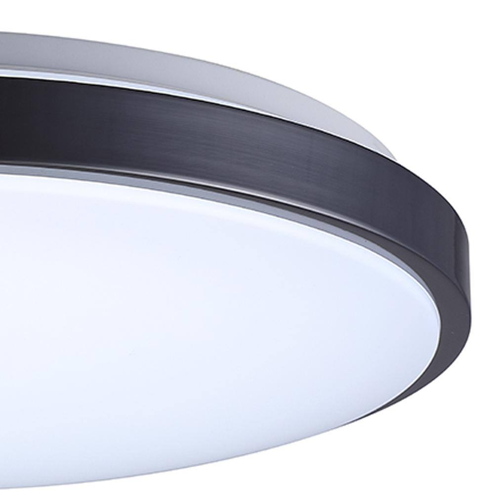 SMRTLite by NBG HOME 15 in. Black Nickel Integrated LED Trim Flush-Mount with Selectable White DS18978