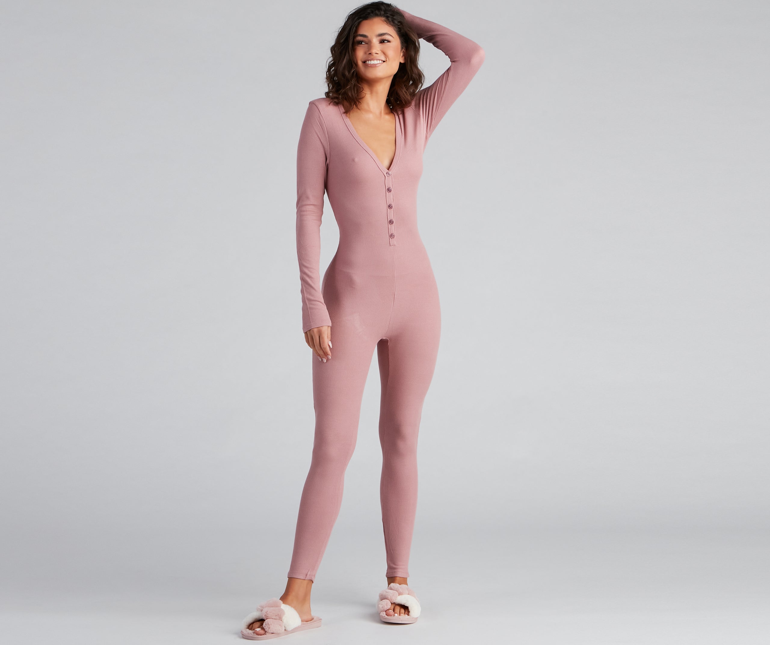 Dreamy Chic Ribbed Knit Onesie