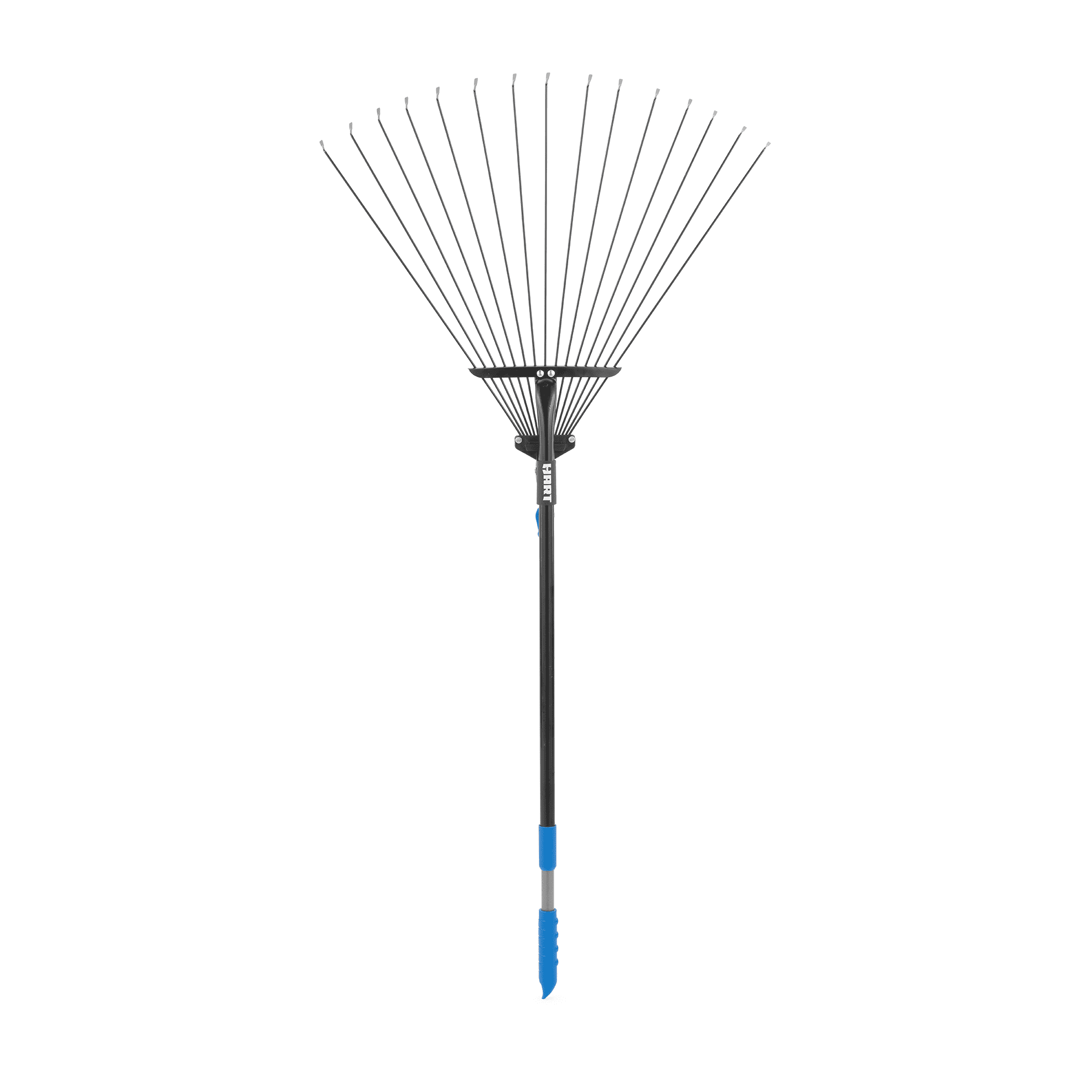 HART Collapsible Steel Tine Leaf Rake with Telescoping Handle Design