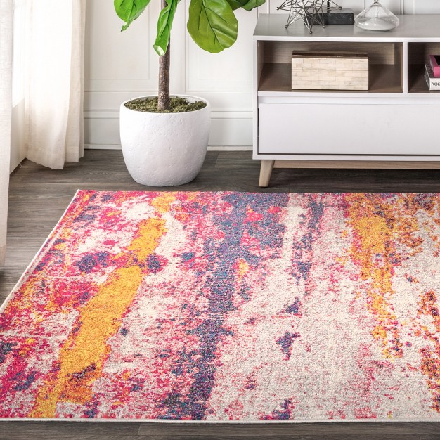 Contemporary Pop Modern Abstract Brushstroke Area Rug