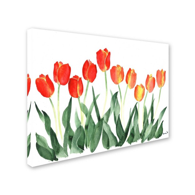 X 19 quot Tulips By Nicky Kumar Trademark Fine Art Gallery wrapped Giclee Print Modern Floral Canvas Artwork