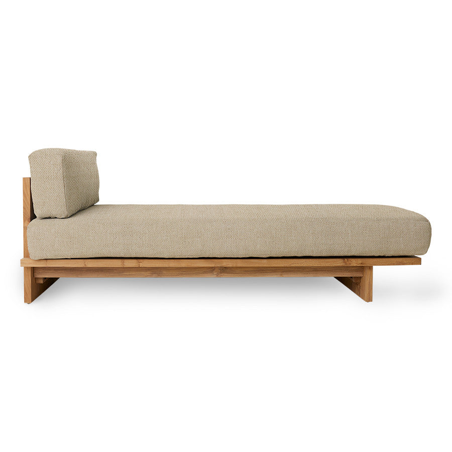 Outdoor daybed teak wood natural